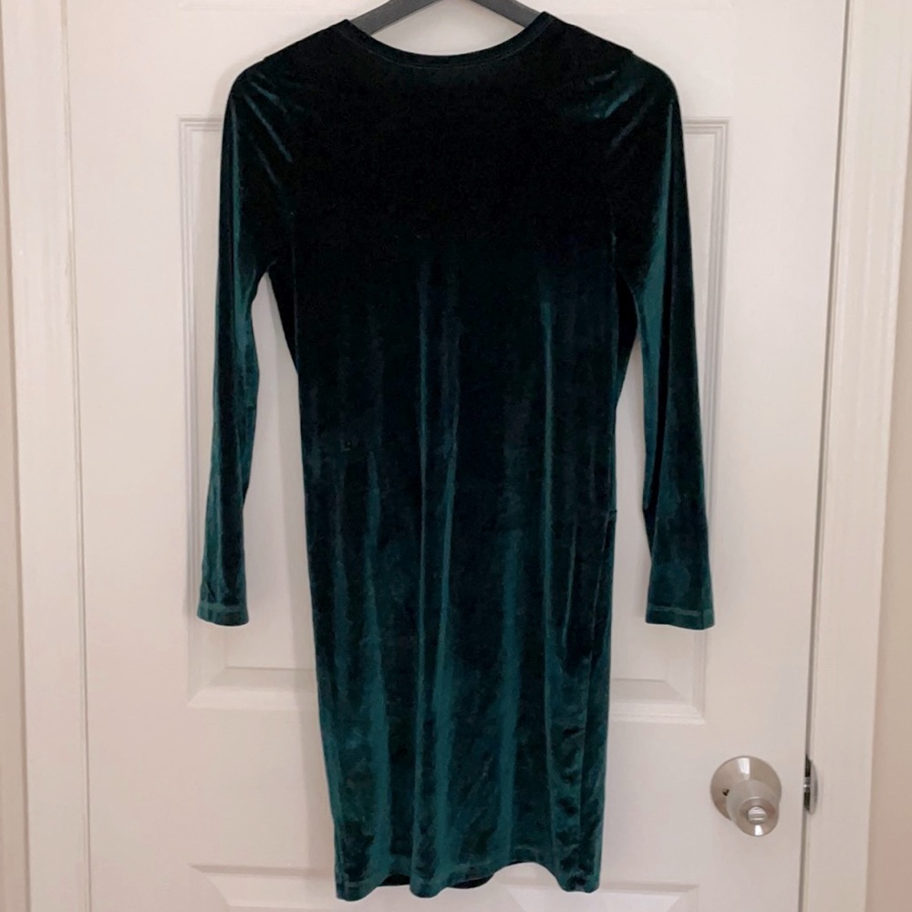 ASOS Green velvet open back dress